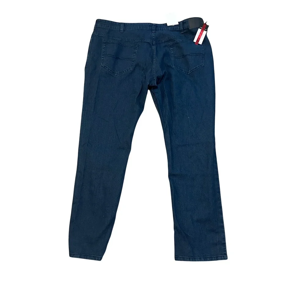 NWT Image Premium Mens Straight Fit Stretch Jeans Dark Wash Blue 40x32 SLB-90-OB